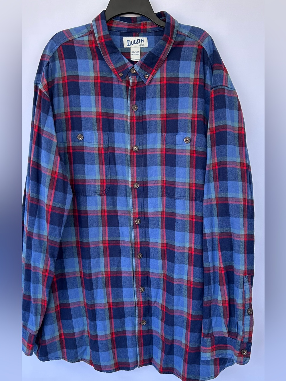 Duluth Trading Co. Men’s Free Swinging Flannel Shirt Relaxed Fit Size 3XL Tall